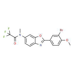 ChemSpider 2D Image | N-[2-(3-Bromo-4-methoxyphenyl)-1,3-benzoxazol-6-yl]-2,2,2-trifluoro-N-methylacetamide | C17H12BrF3N2O3