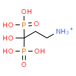 ChemSpider 2D Image | 3-Hydroxy-3,3-diphosphono-1-propanaminium | C3H12NO7P2
