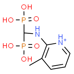 ChemSpider 2D Image | [[(3-methylpyridin-1-ium-2-yl)amino]-phosphono-methyl]phosphonic acid | C7H12N2O6P2
