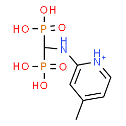 ChemSpider 2D Image | [[(4-methylpyridin-1-ium-2-yl)amino]-phosphono-methyl]phosphonic acid | C7H12N2O6P2