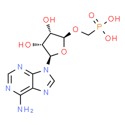 ChemSpider 2D Image | ({[(2R,3S,4R,5R)-5-(6-Amino-9H-purin-9-yl)-3,4-dihydroxytetrahydro-2-furanyl]oxy}methyl)phosphonic acid | C10H14N5O7P