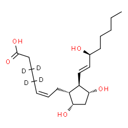 ChemSpider 2D Image | (5Z,9alpha,11alpha,13E,15S)-9,11,15-Trihydroxy(3,3,4,4-~2~H_4_)prosta-5,13-dien-1-oic acid | C20H30D4O5