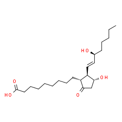 ChemSpider 2D Image | 9-{(1R,2R,3R)-3-Hydroxy-2-[(1E,3S)-3-hydroxy-1-octen-1-yl]-5-oxocyclopentyl}nonanoic acid | C22H38O5