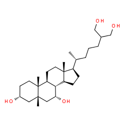ChemSpider 2D Image | (3alpha,5beta,7alpha)-5-Methylcholestane-3,7,26,27-tetrol | C28H50O4