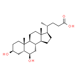 ChemSpider 2D Image | 3beta,6beta-Dihydroxy-5beta-cholan-24-oic Acid | C24H40O4