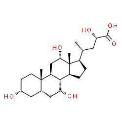 ChemSpider 2D Image | (3alpha,5beta,7alpha,12alpha,23S)-3,7,12,23-Tetrahydroxycholan-24-oic acid | C24H40O6
