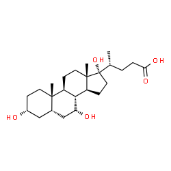 ChemSpider 2D Image | (3alpha,5beta,7alpha)-3,7,17-Trihydroxycholan-24-oic acid | C24H40O5