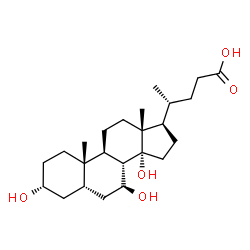 ChemSpider 2D Image | (3alpha,5beta,7beta)-3,7,14-Trihydroxycholan-24-oic acid | C24H40O5