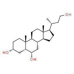ChemSpider 2D Image | 24-Nor-5beta-cholane-3alpha,6alpha,23-triol | C23H40O3
