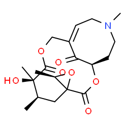 ChemSpider 2D Image | (1R,3'R,6R,7R,11Z)-7-Hydroxy-3',6,7,14-tetramethyl-8H,17H-spiro[2,9-dioxa-14-azabicyclo[9.5.1]heptadec-11-ene-4,2'-oxirane]-3,8,17-trione | C19H27NO7