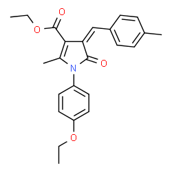 ChemSpider 2D Image | Ethyl (4Z)-1-(4-ethoxyphenyl)-2-methyl-4-(4-methylbenzylidene)-5-oxo-4,5-dihydro-1H-pyrrole-3-carboxylate | C24H25NO4