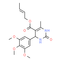 ChemSpider 2D Image | (2E)-2-Buten-1-yl 6-methyl-2-oxo-4-(3,4,5-trimethoxyphenyl)-1,2,3,4-tetrahydro-5-pyrimidinecarboxylate | C19H24N2O6