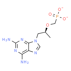 ChemSpider 2D Image | ({[(2S)-1-(2,6-Diamino-9H-purin-9-yl)-2-propanyl]oxy}methyl)phosphonate | C9H13N6O4P