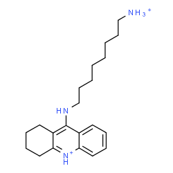 ChemSpider 2D Image | 9-[(8-Ammoniooctyl)amino]-1,2,3,4-tetrahydroacridinium | C21H33N3