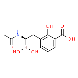 ChemSpider 2D Image | 1(R)-1-ACETAMIDO-2-(3-CARBOXY-2-HYDROXYPHENYL)ETHYL BORONIC ACID | C11H14BNO6