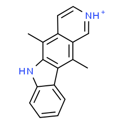 ChemSpider 2D Image | 5,11-Dimethyl-6H-pyrido[4,3-b]carbazol-2-ium | C17H15N2