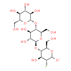 ChemSpider 2D Image | (3R,4S,5S,6R)-5-{[(2S,3R,4R,5S,6R)-3,4-Dihydroxy-6-(hydroxymethyl)-5-{[(2S,3R,4S,5S,6R)-3,4,5-trihydroxy-6-(hydroxymethyl)tetrahydro-2H-pyran-2-yl]oxy}tetrahydro-2H-pyran-2-yl]oxy}-3-fluoro-4-hydroxy-
6-(hydroxymethyl)tetrahydro-2H-pyran-2-olate | C18H30FO15