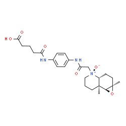 ChemSpider 2D Image | 5-{[4-({[(1aR,3aR,4S,7aS,7bS)-1a,7a-Dimethyl-4-oxidodecahydrooxireno[f]quinolin-4-yl]acetyl}amino)phenyl]amino}-5-oxopentanoic acid | C24H33N3O6