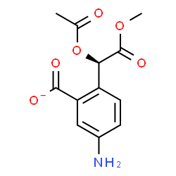 ChemSpider 2D Image | 2-[(1R)-1-Acetoxy-2-methoxy-2-oxoethyl]-5-aminobenzoate | C12H12NO6