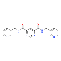 ChemSpider 2D Image | N,N'-Bis(3-pyridinylmethyl)-4,6-pyrimidinedicarboxamide | C18H16N6O2
