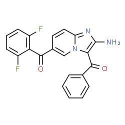 ChemSpider 2D Image | (2-Amino-3-benzoylimidazo[1,2-a]pyridin-6-yl)(2,6-difluorophenyl)methanone | C21H13F2N3O2