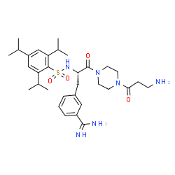 ChemSpider 2D Image | [2,4,6-TRIISOPROPYL-PHENYLSULFONYL-L-[3-AMIDINO-PHENYLALANINYL]]-N'-BETA-ALANINYL-PIPERAZINE | C32H48N6O4S