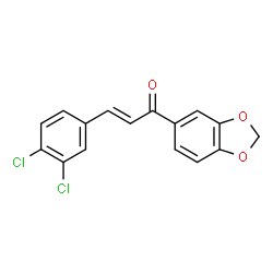 ChemSpider 2D Image | (2E)-1-(1,3-Benzodioxol-5-yl)-3-(3,4-dichlorophenyl)-2-propen-1-one | C16H10Cl2O3
