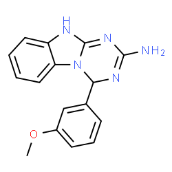ChemSpider 2D Image | 4-(3-Methoxyphenyl)-4,10-dihydro[1,3,5]triazino[1,2-a]benzimidazol-2-amine | C16H15N5O