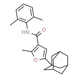 ChemSpider 2D Image | 5-(Adamantan-1-yl)-N-(2,6-dimethylphenyl)-2-methyl-3-furamide | C24H29NO2
