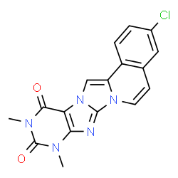 ChemSpider 2D Image | 3-Chloro-9,11-dimethylpurino[8',7':2,3]imidazo[5,1-a]isoquinoline-10,12(9H,11H)-dione | C17H12ClN5O2
