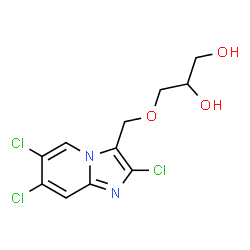 ChemSpider 2D Image | 3-[(2,6,7-Trichloroimidazo[1,2-a]pyridin-3-yl)methoxy]-1,2-propanediol | C11H11Cl3N2O3