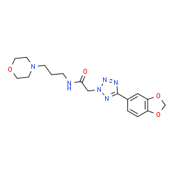 ChemSpider 2D Image | 5-(1,3-Benzodioxol-5-yl)-N-[3-(4-morpholinyl)propyl]-2H-tetrazole-2-acetamide | C17H22N6O4
