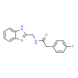 ChemSpider 2D Image | N-(1H-Benzimidazol-2-ylmethyl)-2-(4-fluorophenyl)acetamide | C16H14FN3O