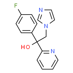 ChemSpider 2D Image | 1-(4-Fluorophenyl)-2-(1H-imidazol-1-yl)-1-(2-pyridinyl)ethanol | C16H14FN3O