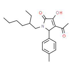ChemSpider 2D Image | 4-Acetyl-1-(2-ethylhexyl)-3-hydroxy-5-(4-methylphenyl)-1,5-dihydro-2H-pyrrol-2-one | C21H29NO3