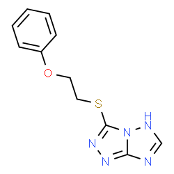 ChemSpider 2D Image | 7H-1,2,4-triazolo[4,3-b][1,2,4]triazole, 3-[(2-phenoxyethyl)thio]- | C11H11N5OS