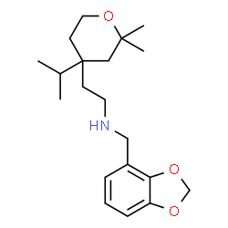ChemSpider 2D Image | N-(1,3-Benzodioxol-4-ylmethyl)-2-(4-isopropyl-2,2-dimethyltetrahydro-2H-pyran-4-yl)ethanamine | C20H31NO3