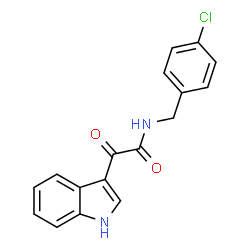 ChemSpider 2D Image | N-(4-Chlorobenzyl)-2-(1H-indol-3-yl)-2-oxoacetamide | C17H13ClN2O2