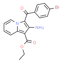 ChemSpider 2D Image | Ethyl 2-amino-3-(4-bromobenzoyl)-1-indolizinecarboxylate | C18H15BrN2O3