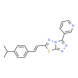 ChemSpider 2D Image | 6-[(E)-2-(4-Isopropylphenyl)vinyl]-3-(3-pyridinyl)[1,2,4]triazolo[3,4-b][1,3,4]thiadiazole | C19H17N5S