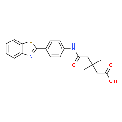 ChemSpider 2D Image | 5-{[4-(1,3-Benzothiazol-2-yl)phenyl]amino}-3,3-dimethyl-5-oxopentanoic acid | C20H20N2O3S