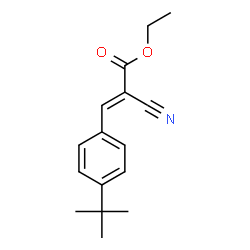 ChemSpider 2D Image | Ethyl (2E)-3-(4-tert-butylphenyl)-2-cyanoacrylate | C16H19NO2
