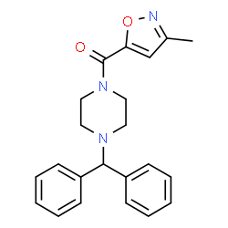 ChemSpider 2D Image | [4-(Diphenylmethyl)-1-piperazinyl](3-methyl-1,2-oxazol-5-yl)methanone | C22H23N3O2