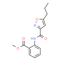 ChemSpider 2D Image | Methyl 2-{[(5-propyl-1,2-oxazol-3-yl)carbonyl]amino}benzoate | C15H16N2O4
