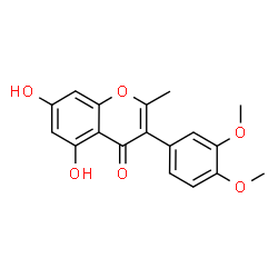 ChemSpider 2D Image | 3-(3,4-Dimethoxyphenyl)-5,7-dihydroxy-2-methyl-4H-chromen-4-one | C18H16O6