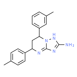 ChemSpider 2D Image | 7-(3-Methylphenyl)-5-(4-methylphenyl)-1,5,6,7-tetrahydro[1,2,4]triazolo[1,5-a]pyrimidin-2-amine | C19H21N5