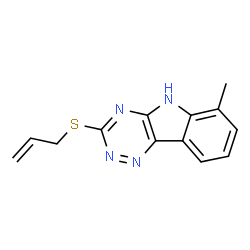 ChemSpider 2D Image | 3-(Allylsulfanyl)-6-methyl-5H-[1,2,4]triazino[5,6-b]indole | C13H12N4S