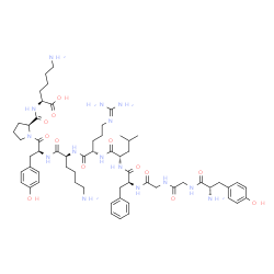 ChemSpider 2D Image | L-Tyrosylglycylglycyl-L-phenylalanyl-L-leucyl-N~5~-(diaminomethylene)-L-ornithyl-L-lysyl-L-tyrosyl-L-prolyl-L-lysine | C60H89N15O13