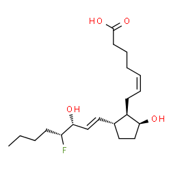 ChemSpider 2D Image | (5Z,9alpha,13E,15R,16R)-16-Fluoro-9,15-dihydroxyprosta-5,13-dien-1-oic acid | C20H33FO4
