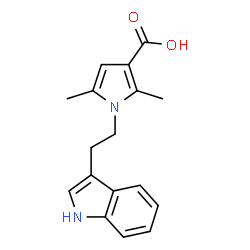 ChemSpider 2D Image | 1-[2-(1H-indol-3-yl)ethyl]-2,5-dimethylpyrrole-3-carboxylic acid | C17H18N2O2